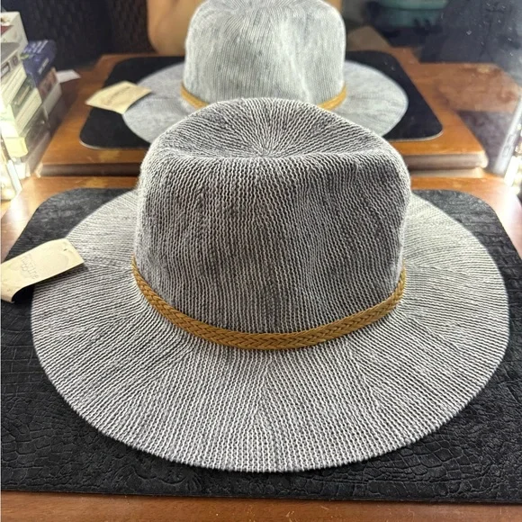 Stylish Gray/Bluish and Tan Band Women's Hat - Picture 3 of 5